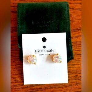 NWT Kate Spade NY Rise & Shine Faux Opal Glitter Stud Earrings w/Dust Bag